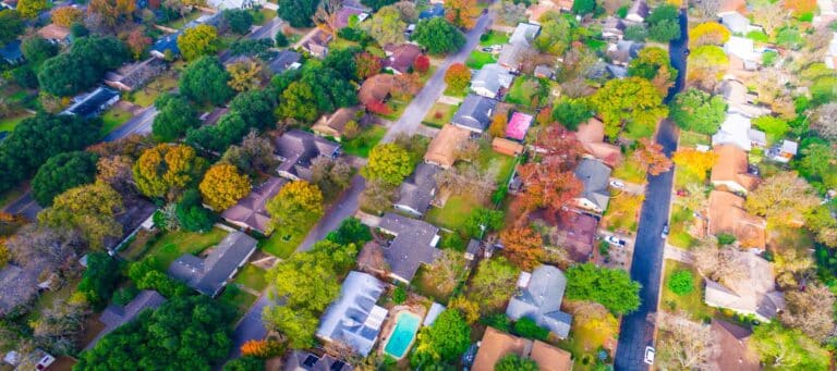 aerial view of homes in selma, tx