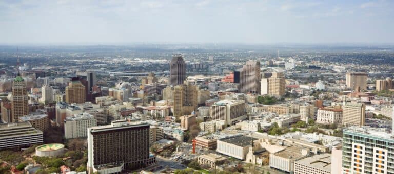 wide shot of downtown san antonio