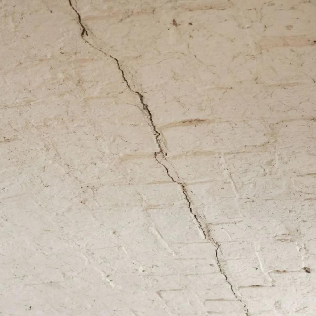 closeup of cracked slab