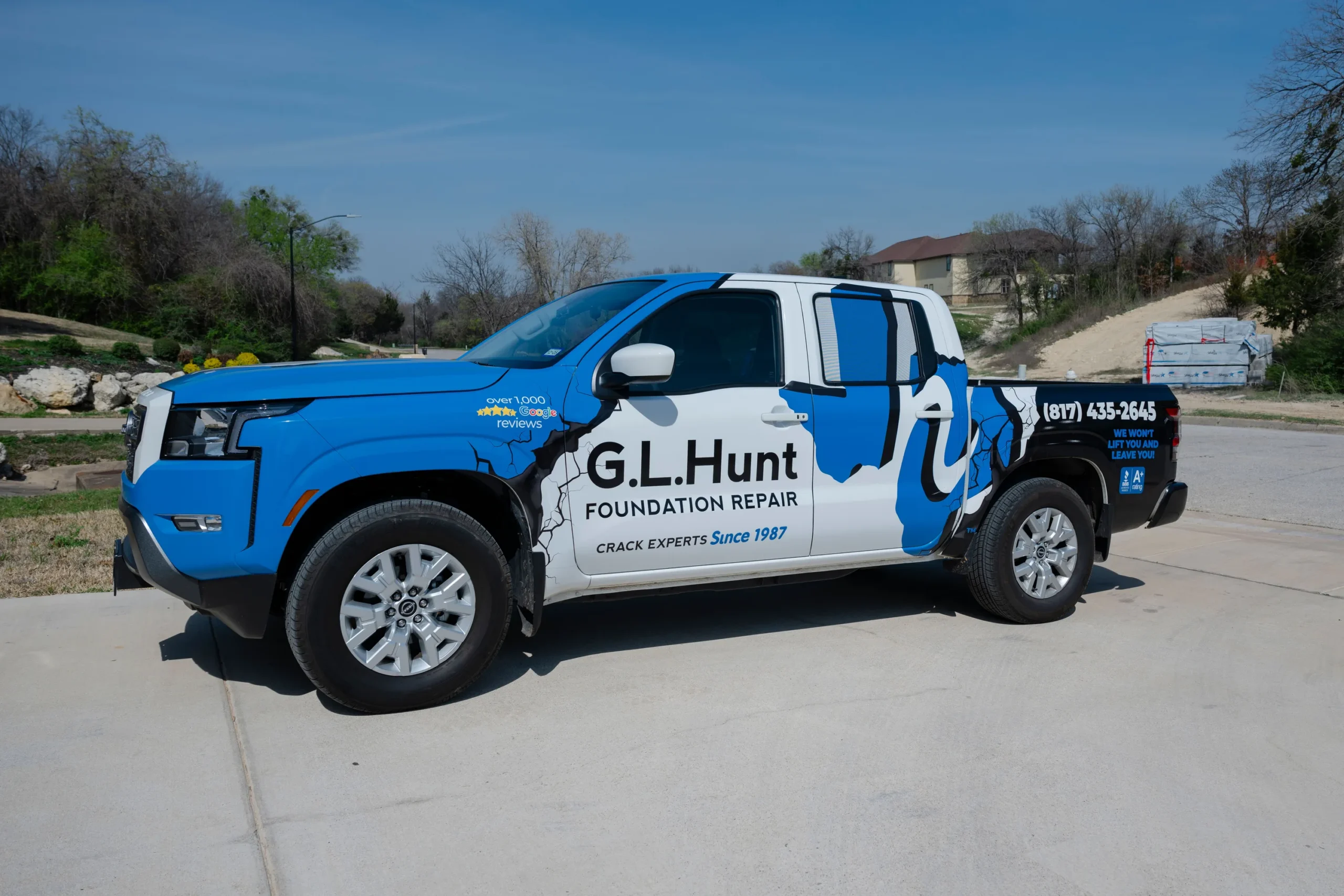 A G.L. Hunt Foundation Repair company truck