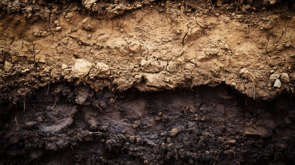 Cross-section of dark expansive Blackland Prairie clay beneath Waco